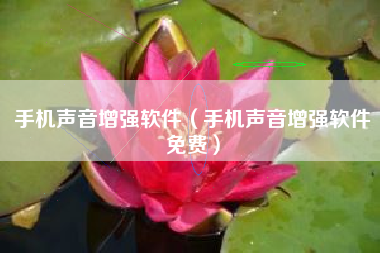 手机声音增强软件（手机声音增强软件免费）