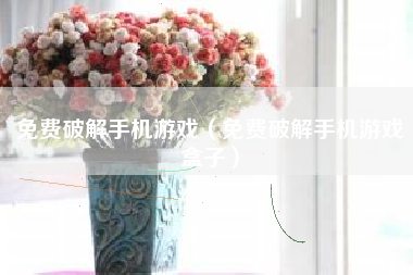 免费破解手机游戏（免费破解手机游戏盒子）