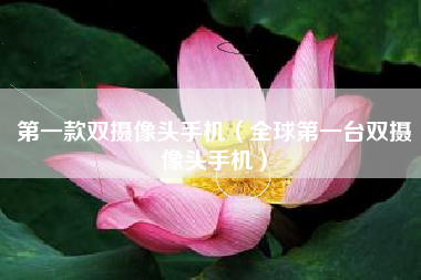 第一款双摄像头手机（全球第一台双摄像头手机）