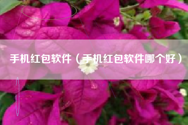 手机红包软件（手机红包软件哪个好）