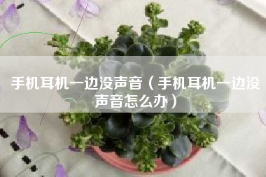 手机耳机一边没声音（手机耳机一边没声音怎么办）