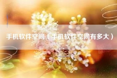 手机软件空间（手机软件空间有多大）