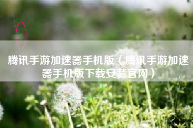 腾讯手游加速器手机版（腾讯手游加速器手机版下载安装官网）
