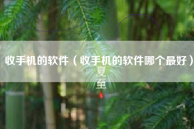 收手机的软件（收手机的软件哪个最好）