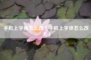手机上字体怎么改（手机上字体怎么改大）