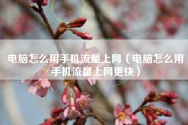 电脑怎么用手机流量上网（电脑怎么用手机流量上网更快）