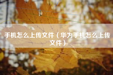 手机怎么上传文件（华为手机怎么上传文件）