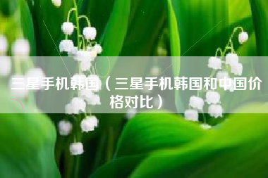 三星手机韩国（三星手机韩国和中国价格对比）