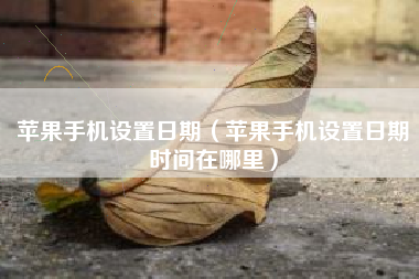 苹果手机设置日期（苹果手机设置日期时间在哪里）