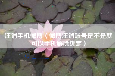 注销手机微博（微博注销账号是不是就可以手机解除绑定）