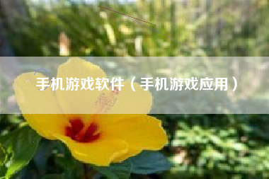 手机游戏软件（手机游戏应用）