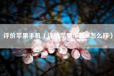 评价苹果手机（评价苹果手机16怎么样）