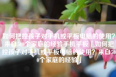 如何把控孩子对手机或平板电脑的使用？来自500个家庭的经验手机平板「如何把控孩子对手机或平板电脑的使用？来自500个家庭的经验」