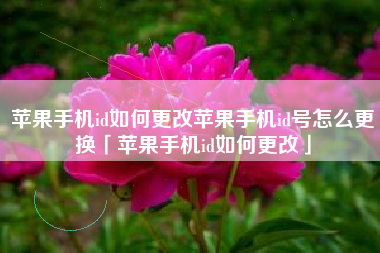 苹果手机id如何更改苹果手机id号怎么更换「苹果手机id如何更改」