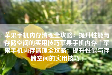 苹果手机内存清理全攻略：提升性能与存储空间的实用技巧苹果手机内存「苹果手机内存清理全攻略：提升性能与存储空间的实用技巧」
