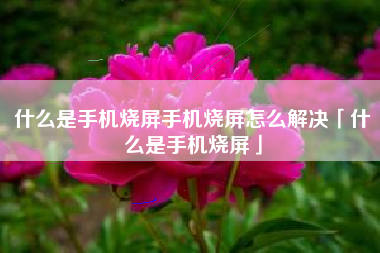 什么是手机烧屏手机烧屏怎么解决「什么是手机烧屏」