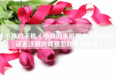 小孩的手机（小孩的手机用大人的身份证去注册游戏要怎样才能取消）