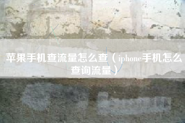 苹果手机查流量怎么查（iphone手机怎么查询流量）