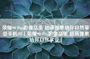荣耀90 Pro影像品鉴 超高像素给你自然享受手机IM「荣耀90 Pro影像品鉴 超高像素给你自然享受」