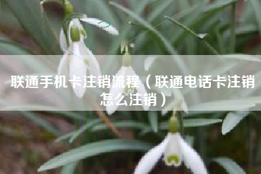 联通手机卡注销流程（联通电话卡注销怎么注销）