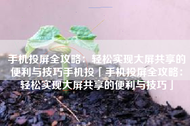 手机投屏全攻略：轻松实现大屏共享的便利与技巧手机投「手机投屏全攻略：轻松实现大屏共享的便利与技巧」