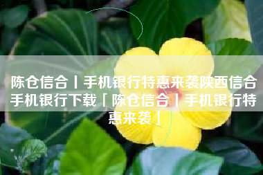 陈仓信合丨手机银行特惠来袭陕西信合手机银行下载「陈仓信合丨手机银行特惠来袭」