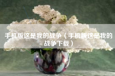 手机版这是我的战争（手机版这是我的战争下载）