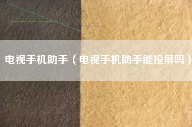 电视手机助手（电视手机助手能投屏吗）