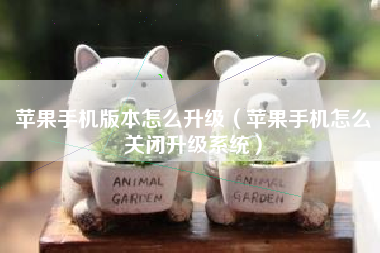 苹果手机版本怎么升级（苹果手机怎么关闭升级系统）