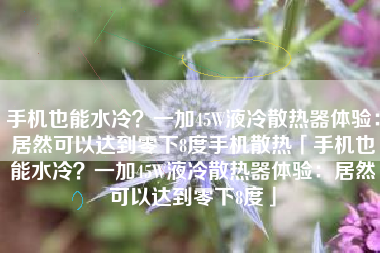 手机也能水冷？一加45W液冷散热器体验：居然可以达到零下8度手机散热「手机也能水冷？一加45W液冷散热器体验：居然可以达到零下8度」