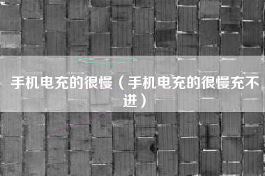 手机电充的很慢（手机电充的很慢充不进）
