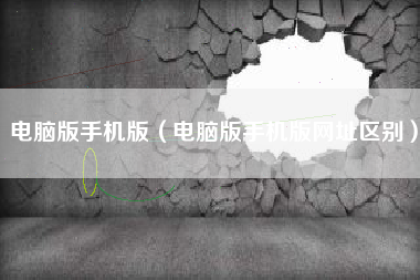 电脑版手机版（电脑版手机版网址区别）