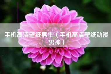 手机高清壁纸男生（手机高清壁纸动漫男神）
