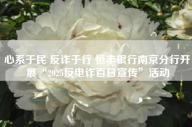 心系于民 反诈于行 恒丰银行南京分行开展“2025反电诈百日宣传”活动