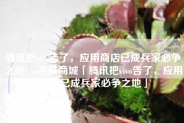 腾讯把vivo告了，应用商店已成兵家必争之地vivo手机商城「腾讯把vivo告了，应用商店已成兵家必争之地」