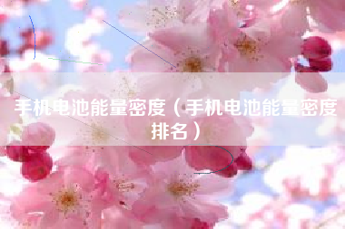 手机电池能量密度（手机电池能量密度排名）