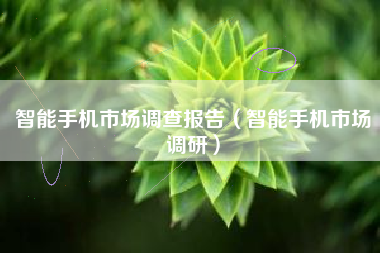智能手机市场调查报告（智能手机市场调研）