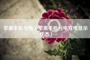 苹果手机亏电（苹果手机亏电充电显示状态）