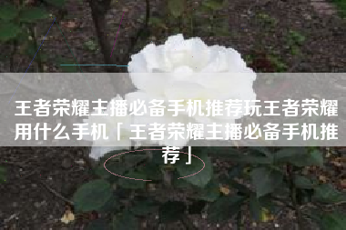 王者荣耀主播必备手机推荐玩王者荣耀用什么手机「王者荣耀主播必备手机推荐」