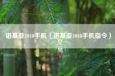 诺基亚1010手机（诺基亚1010手机指令）