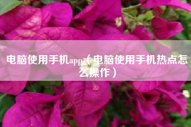 电脑使用手机app（电脑使用手机热点怎么操作）