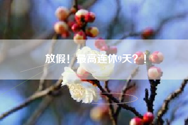 放假！最高连休9天？！
