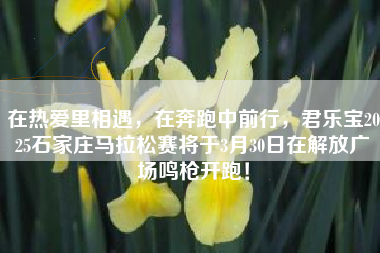 在热爱里相遇，在奔跑中前行，君乐宝2025石家庄马拉松赛将于3月30日在解放广场鸣枪开跑！